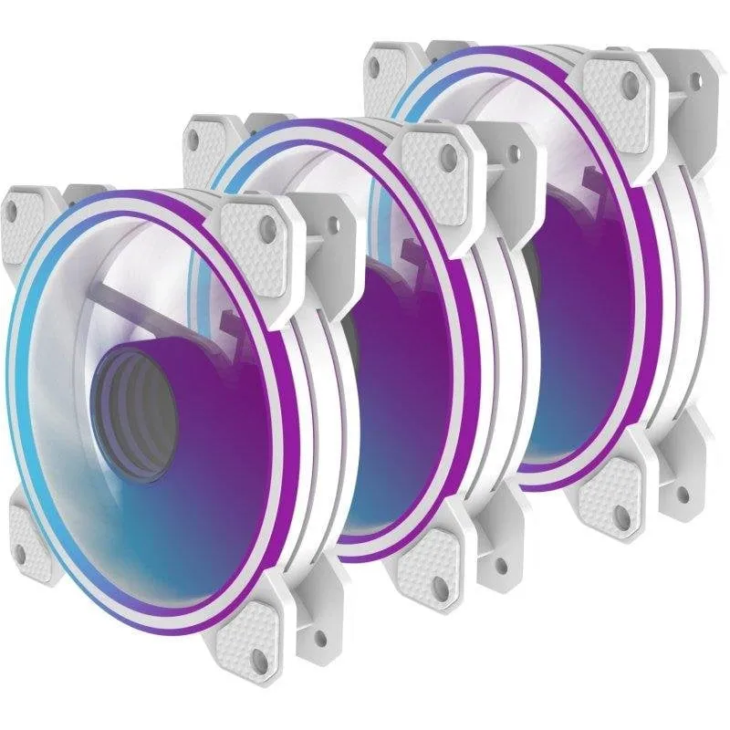 Ventole PC Preyon Eagle Eye 120 mm PWM ARGB Bianco Pacco da 3 - immagine 1