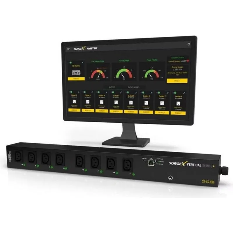 Sai SurgeX 16A PDU Verticale Rack 1U Protezione Sovratensioni Monitoraggio - immagine 1