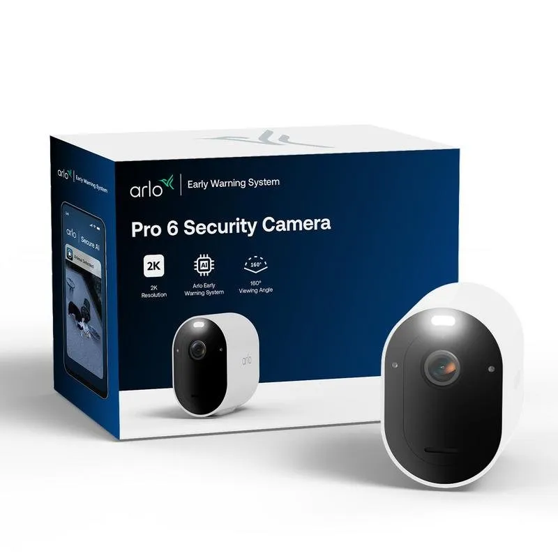 Videocamere di sorveglianza Arlo Pro 6 2K Visione Notturna Interna ed Esterna Allarme Audio Bidirezionale - immagine 1