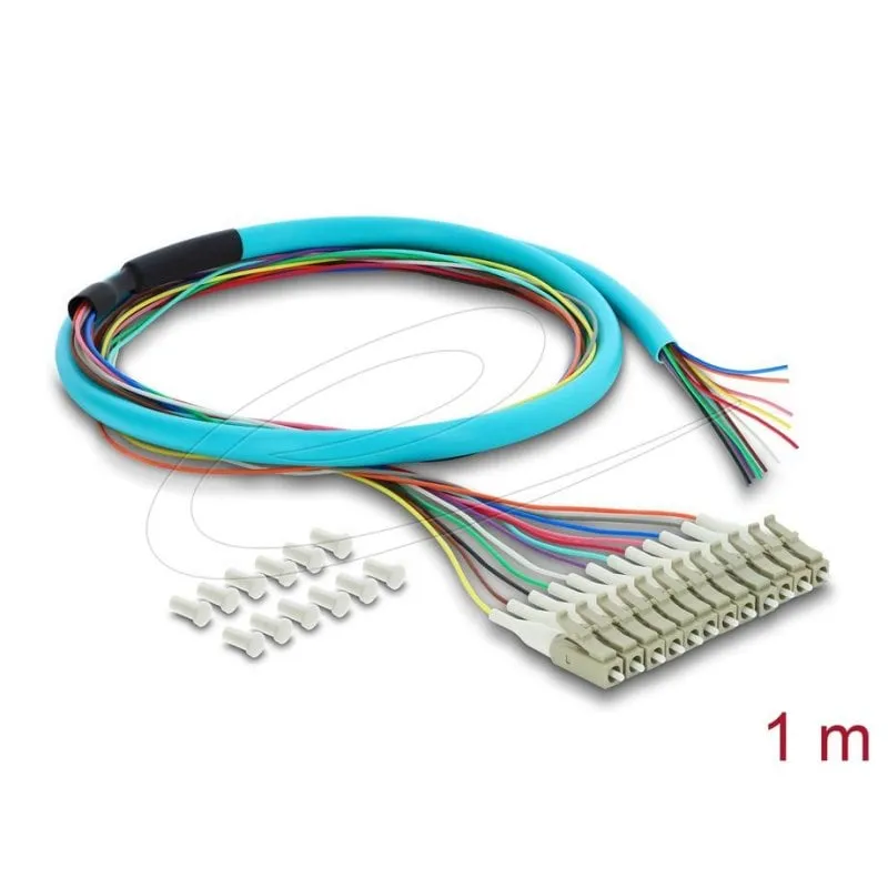Cavo DeLOCK 91054 1 m 12x LC Pigtail Fibra Ottica Blu - immagine 1