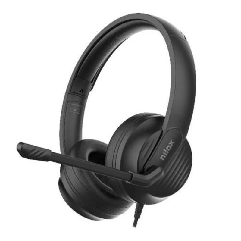 Cuffie Nilox con cavo USB, cancellazione rumore, microfono e controllo in linea, nero - immagine 1
