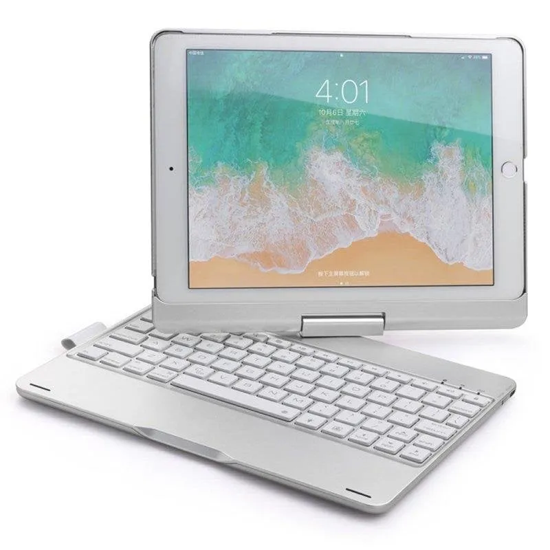 Cover con Tastiera Bluetooth Royal Bailey F102as per iPad 10.2/Air 10.5/Pro 10.5 Argento - immagine 1