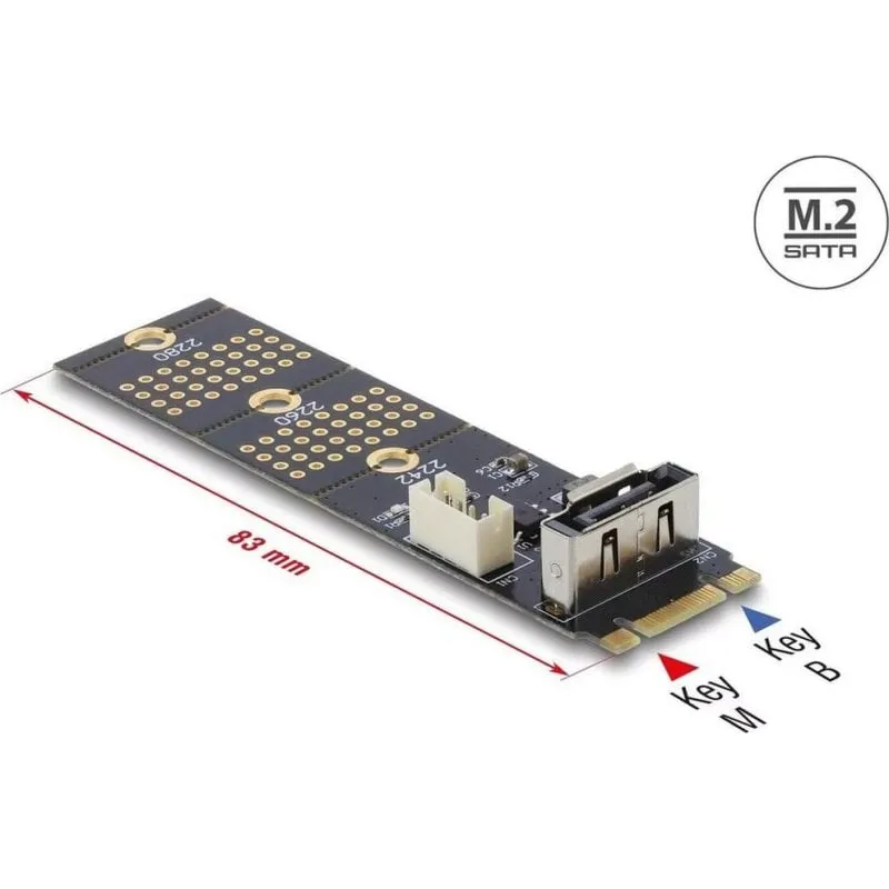 Adattatore M.2 a SATA 7 pin Delock con cavo di 30 cm - immagine 1