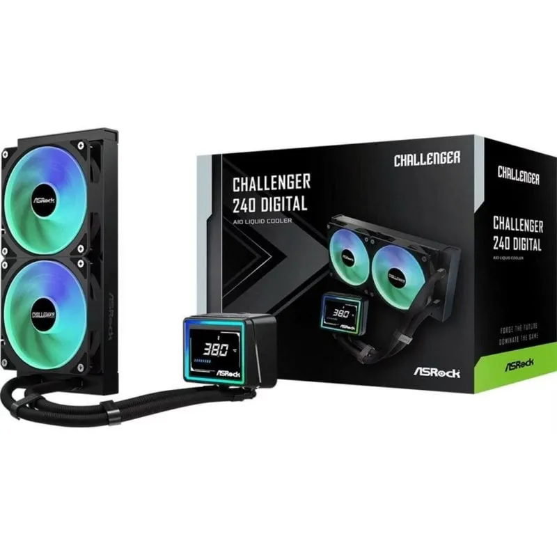 Refrigerazione Liquida Asrock CPC Challenger 240mm 2 Ventole ARGB Nero - immagine 1