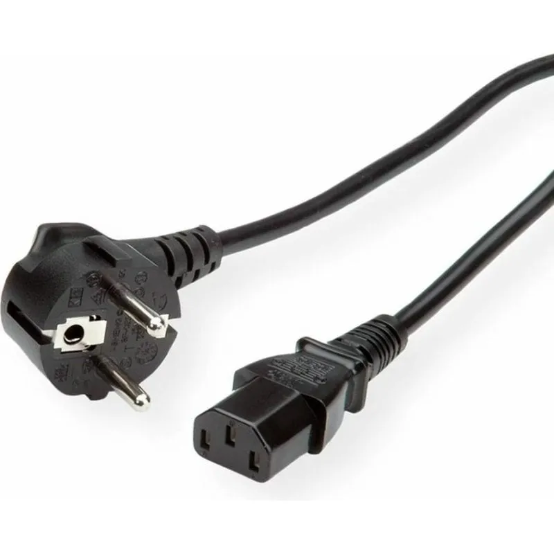 Cavo di alimentazione Roline C13 a CEE 7/7 0,6 m nero - immagine 1