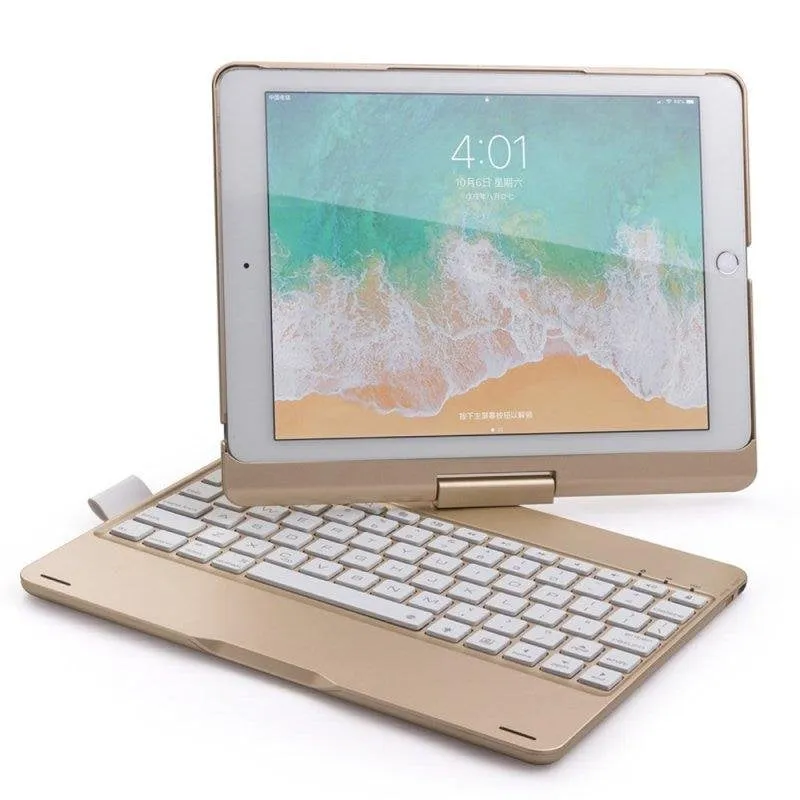 Cover con Tastiera Bluetooth Royal Bailey F180as Dorato per iPad - immagine 1