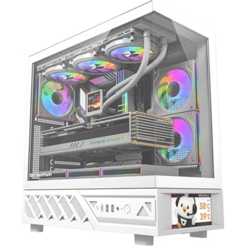 Case PC Darkflash DS950V Midi Tower Display 6" Bianco - immagine 1