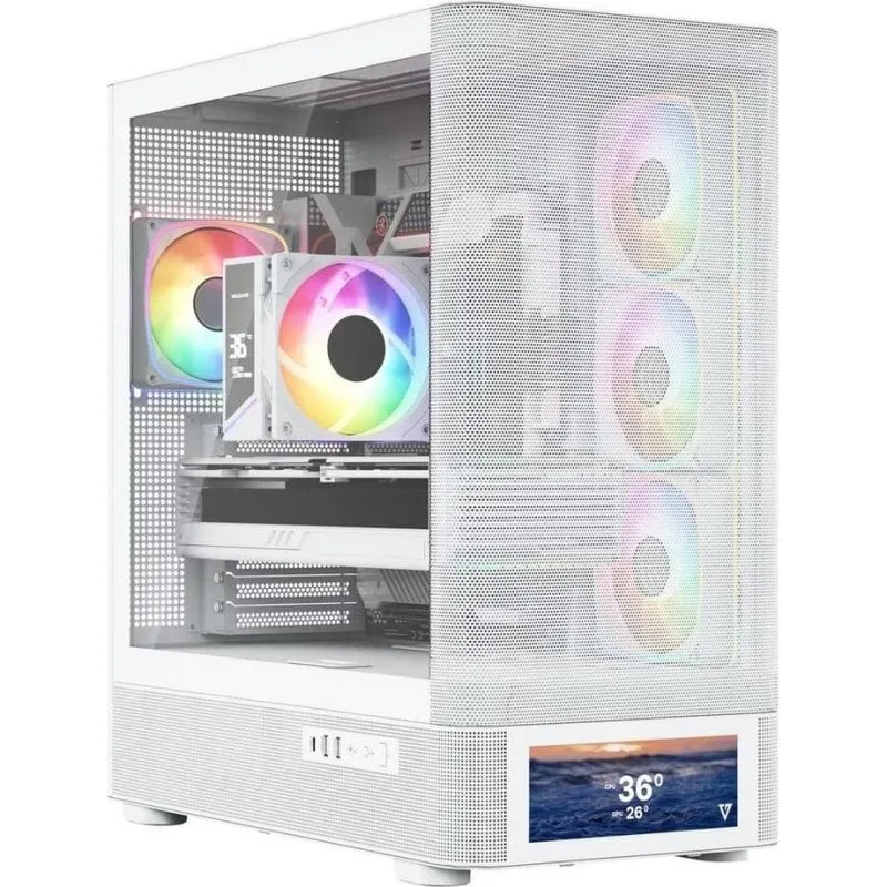 Case PC Modecom Volcano AQ500 ARGB Midi Tower Bianca - immagine 1