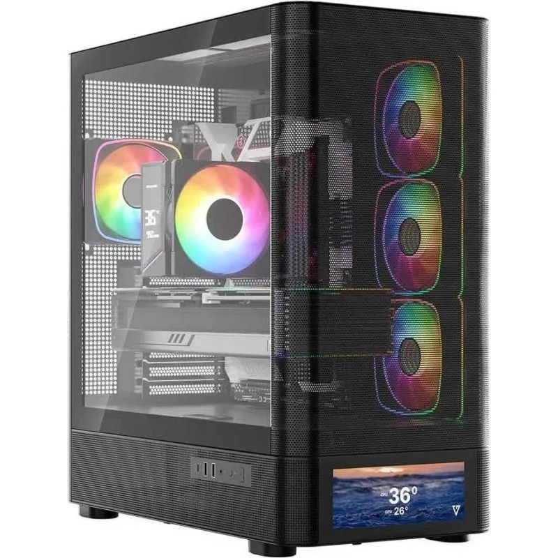 Case PC Modecom Volcano AQ500 ARGB Midi Tower Nero - immagine 1