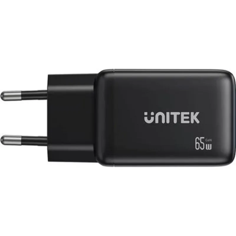 Caricatore USB Unitek P1130ABK01-EU 65W GaN 3 Porte USB-A e USB-C - immagine 1