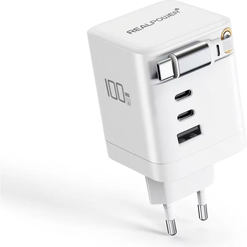 Caricatore USB RealPower GaN 100W 4 Porte Power Delivery 3.0 - immagine 1