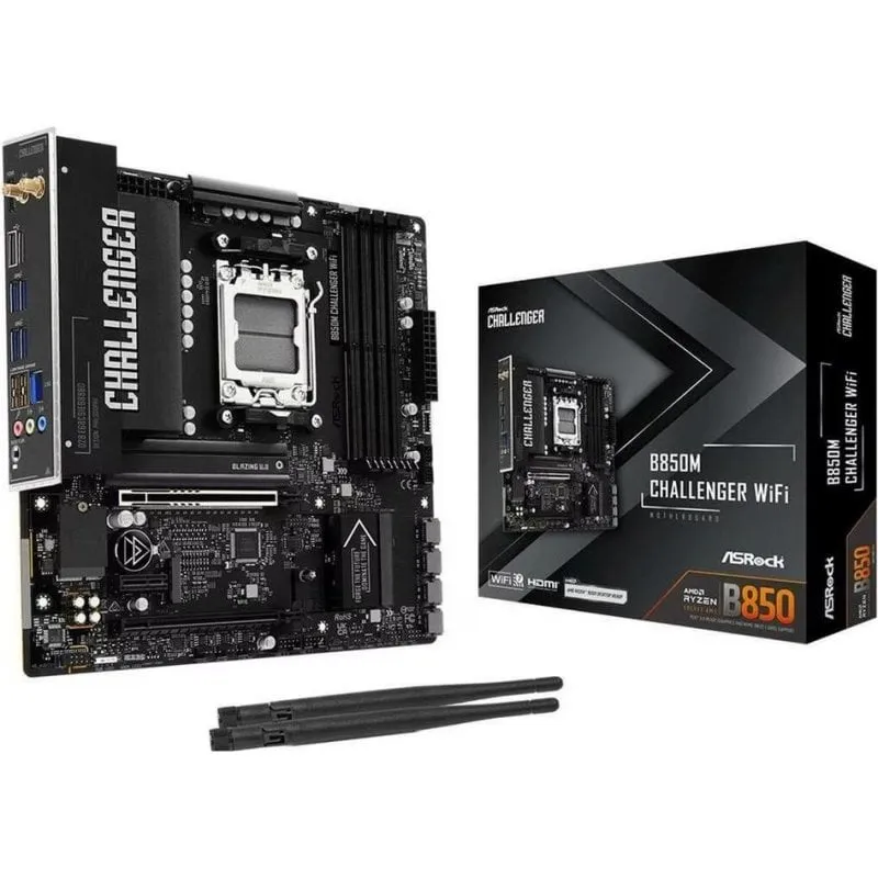 Schede Madri AsRock B850M Challenger AMD B850 AM5 DDR5 Micro ATX WiFi PCIe 5.0 - immagine 1