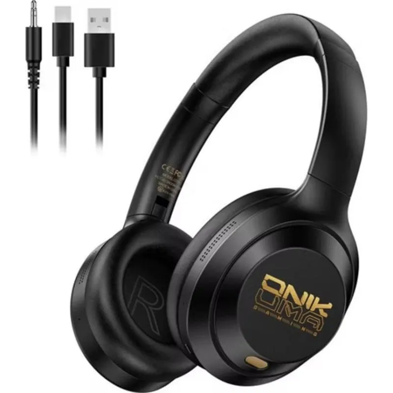 Cuffie Onikuma GT811 wireless Bluetooth con cancellazione rumore, microfono e 55h batteria, nero - immagine 1