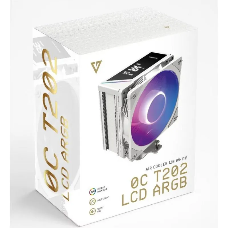 Raffreddamento Aria Modecom Socket AM4 AM5 LGA1200 120mm Volcano 0C T202 ARGB LCD - immagine 1