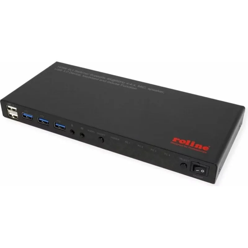 Switch KVM Roline 4x1 HDMI USB 3.2 4K 60Hz con Hub USB - immagine 1