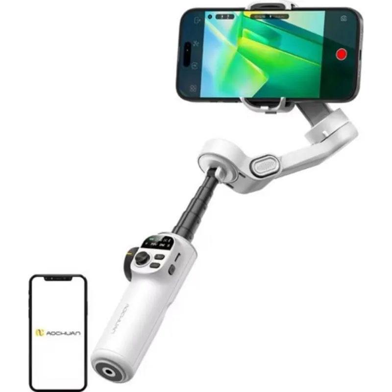 Gimbal Smartphone AOCHUAN X2 3 Assi Bianco - immagine 1