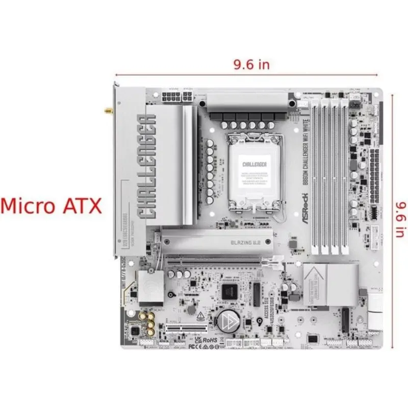 Scheda Madre AsRock B860M Challenger WiFi White Intel B860 LGA 1851 DDR5 Micro ATX Wi-Fi 7 - immagine 1
