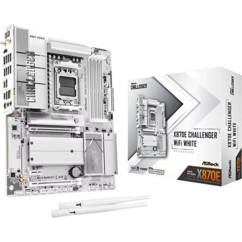 Scheda Madre Asrock X870E Challenger X870E AM5 DDR5 ATX WiFi 7 PCIe 5.0 256GB - immagine 1