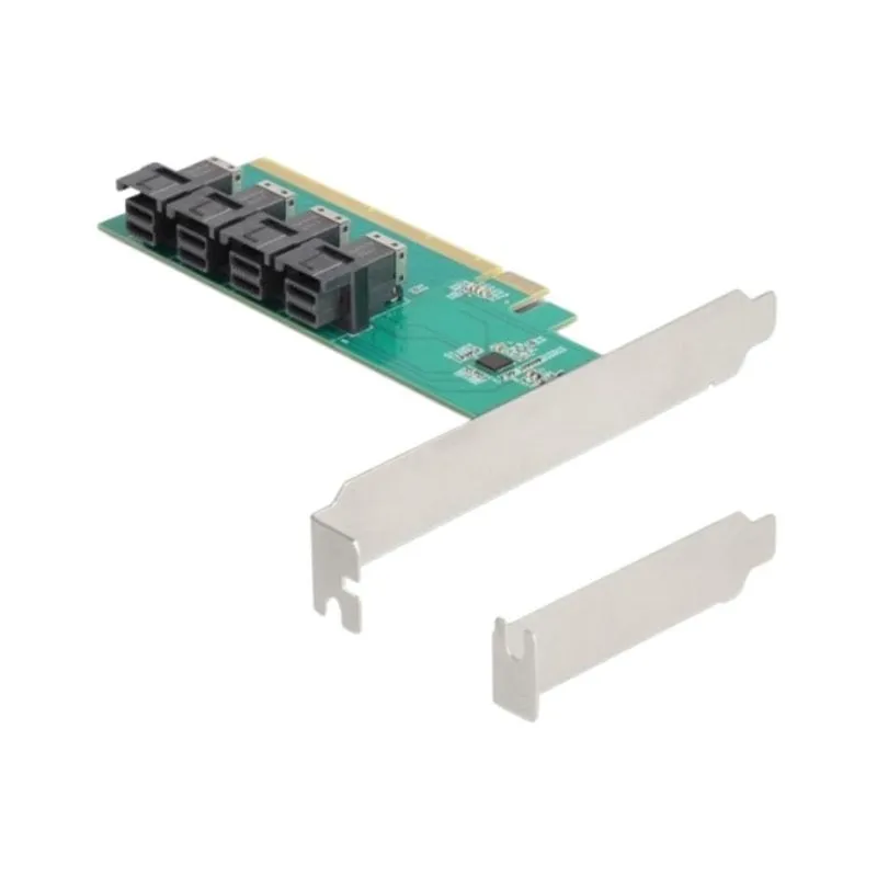 Scheda Interfaccia Delock 90777 PCIe x16 4 Porte SFF-8643 NVMe Low Profile - immagine 1