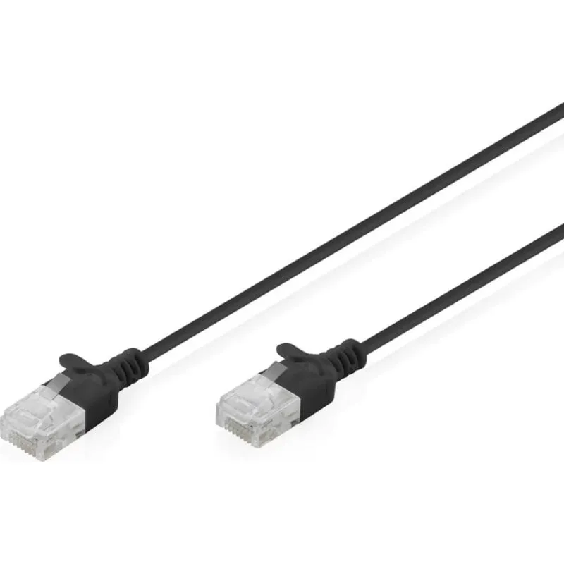 Cavo di Rete Digitus CAT6 U/UTP Slim Patch 3m Nero - immagine 1