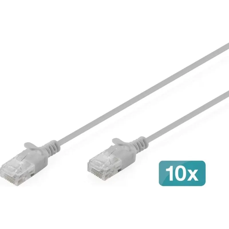 Cavo di Rete Digitus CAT6 U/UTP Slim 3m Grigio - immagine 1