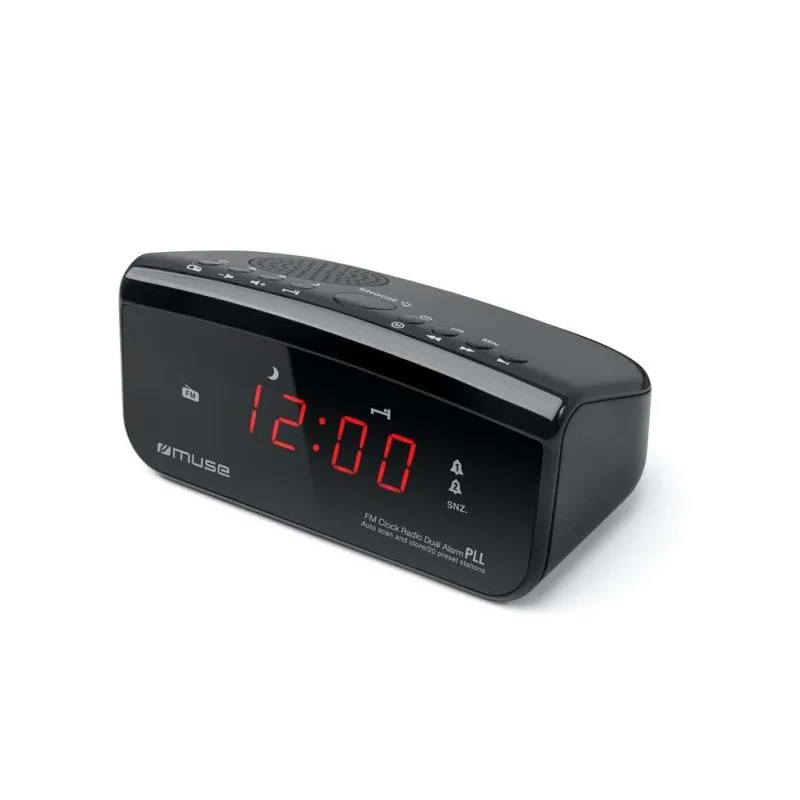 Sveglia Muse M-12CR Digitale FM LED Rosso Nero - immagine 1