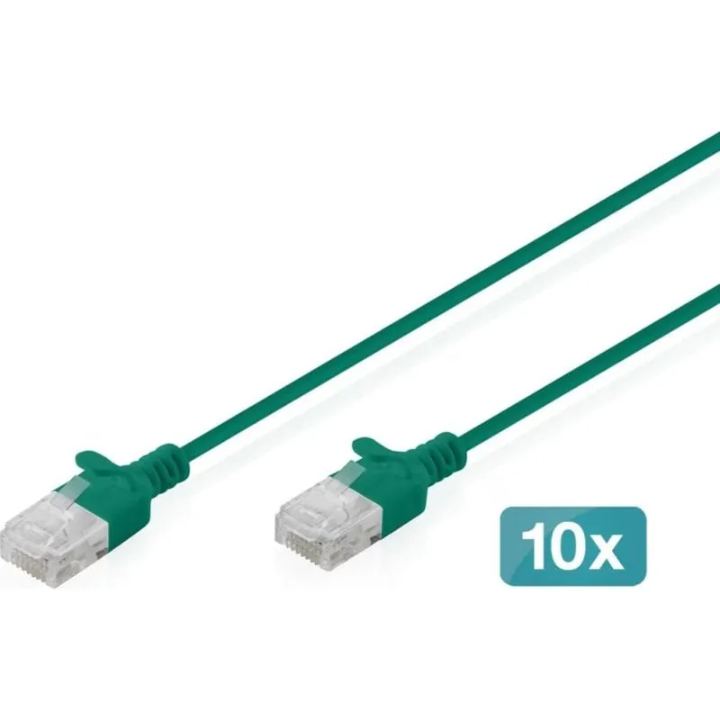 Cavo di Rete Digitus CAT6 U/UTP Slim 10x1.5m Verde - immagine 1