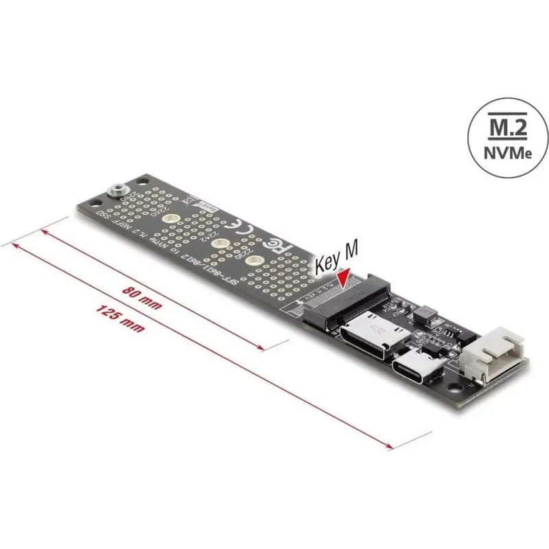 Adattatore Delock OCuLink SFF-8612 a M.2 Key M per SSD NVMe PCIe 4.0 - immagine 1