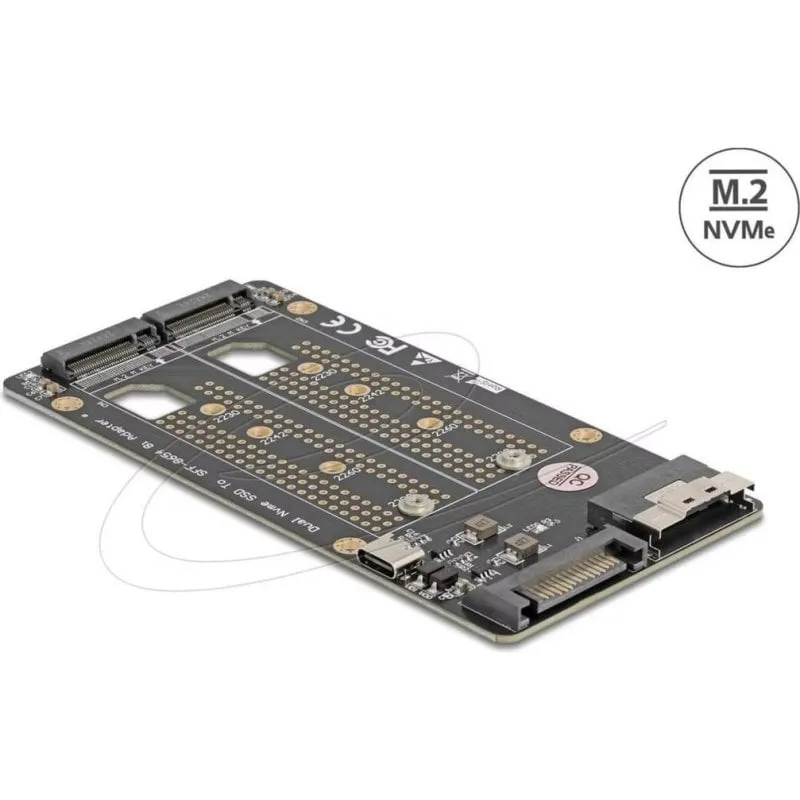 Adattatore Delock per 2 SSD M.2 NVMe PCIe 4.0 a SFF-8654 8i - immagine 1