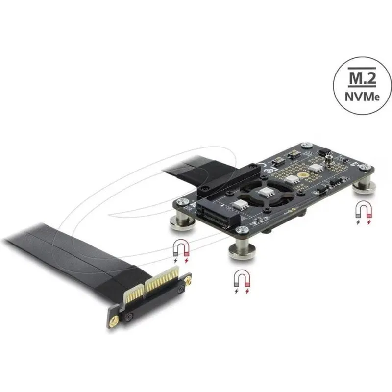 Adattatore PCIe 3.0 x4 a M.2 Key M Delock RGB con ventola - immagine 1