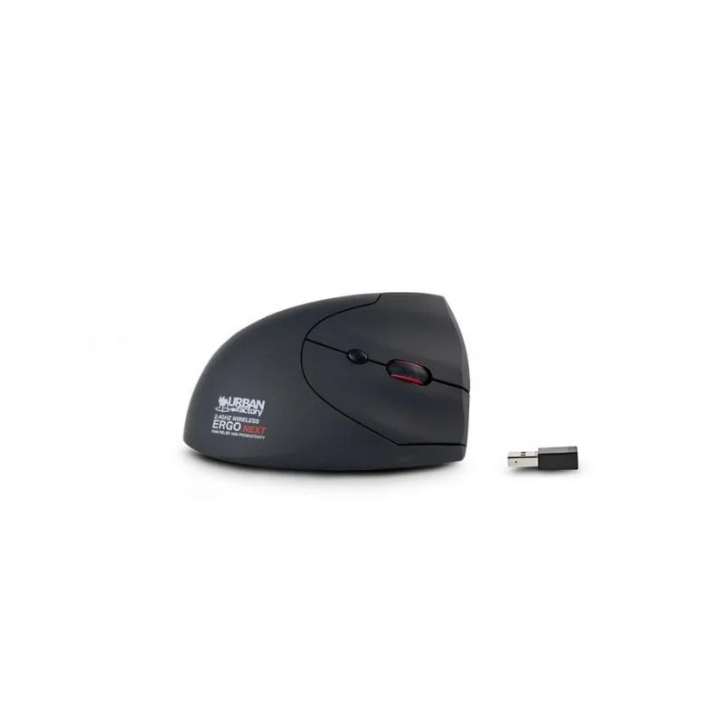 Ratón Urban Factory ERGO NEXT Vertical Wireless 1600 DPI Nero 6 Pulsanti - immagine 1