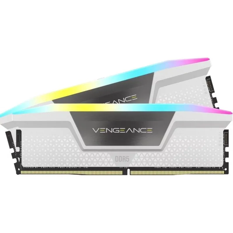 Memoria RAM Corsair Vengeance RGB 32GB 2x16GB DDR5 6400MHz CL32 AMD EXPO Bianco - immagine 1