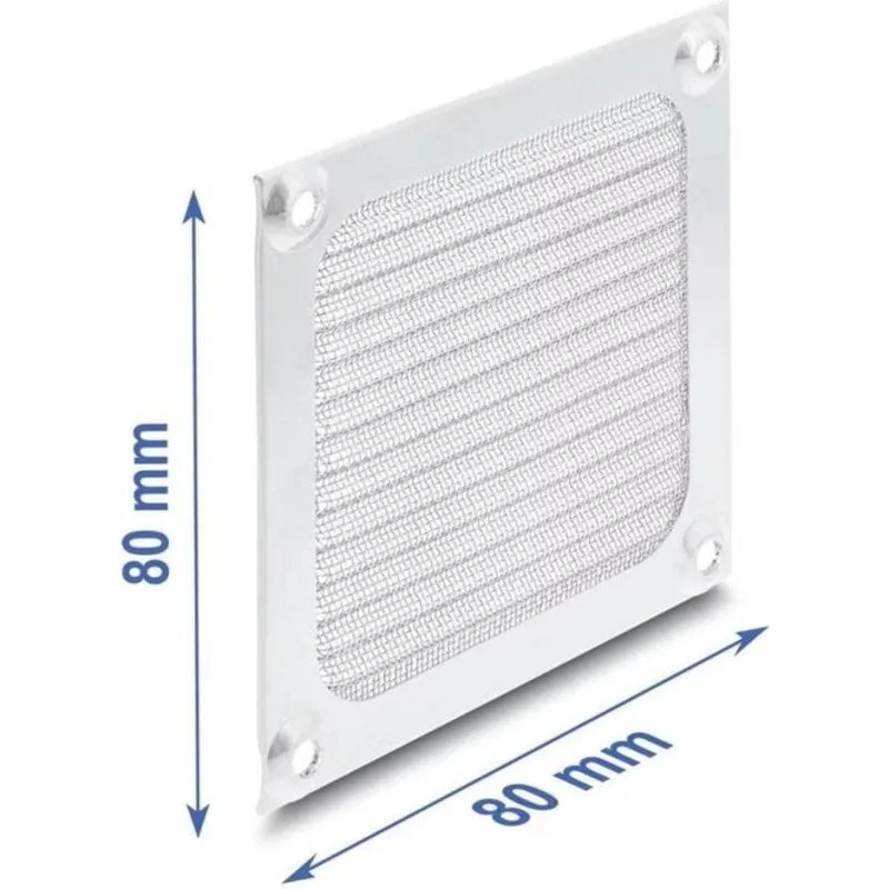 Griglia per ventola Delock 80x80 mm metallo argento - immagine 1