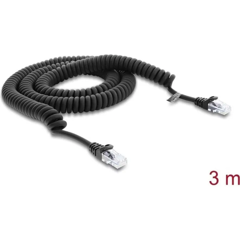 Cavo di Rete Delock RJ50 Ultraflexibile CAT5e 3m Nero - immagine 1