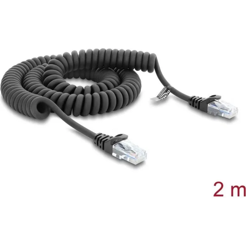 Cavo di Rete Delock RJ50 Ultraflexible CAT5e 2m Nero - immagine 1