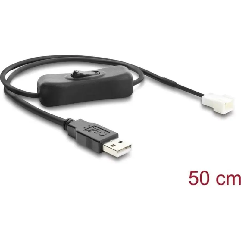 Cavo Adattatore USB 2.0 a 3 pin Delock 50 cm con Interruttore - immagine 1