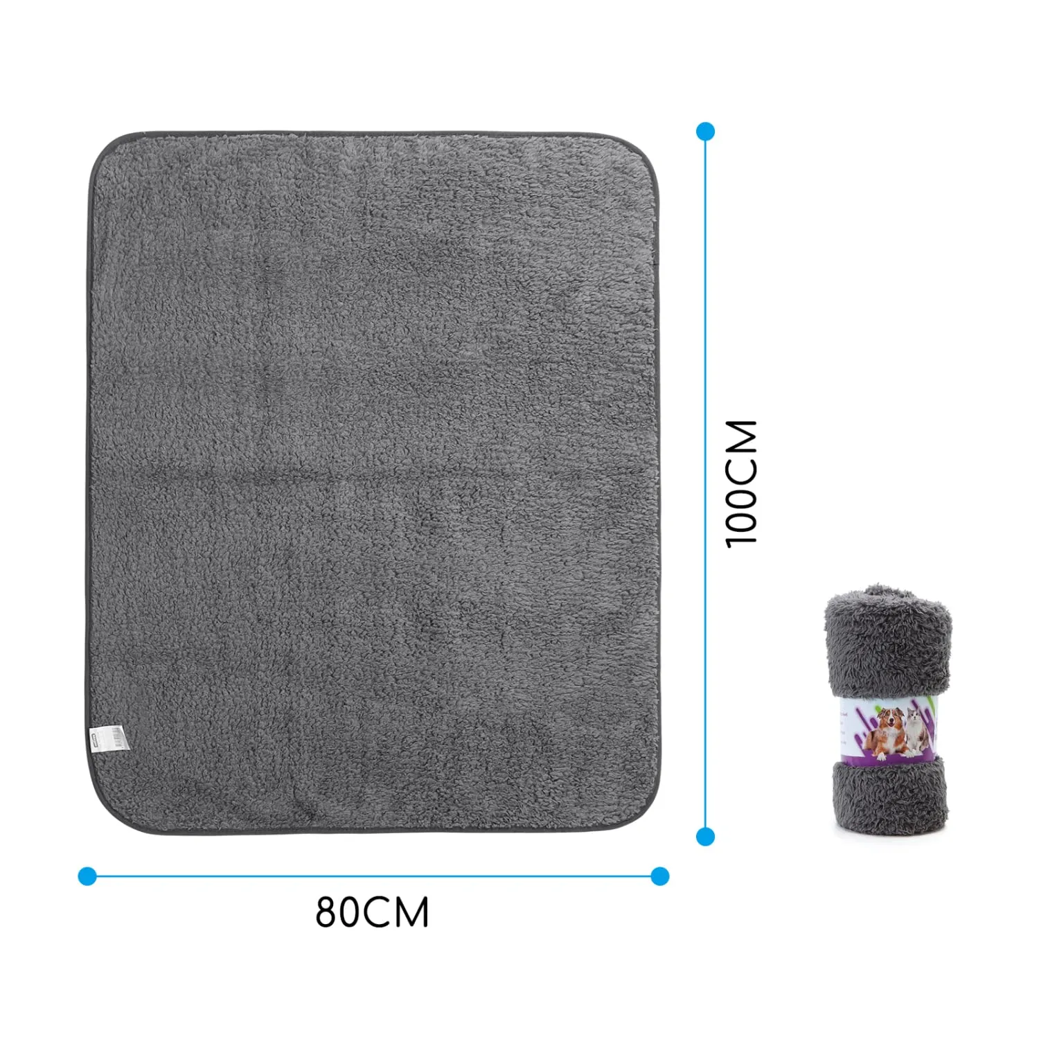 Nobleza - Morbida Coperta in Pile per Cani e Gatti. Confezione, Color Grigio, Misure 100 * 80 - immagine 7