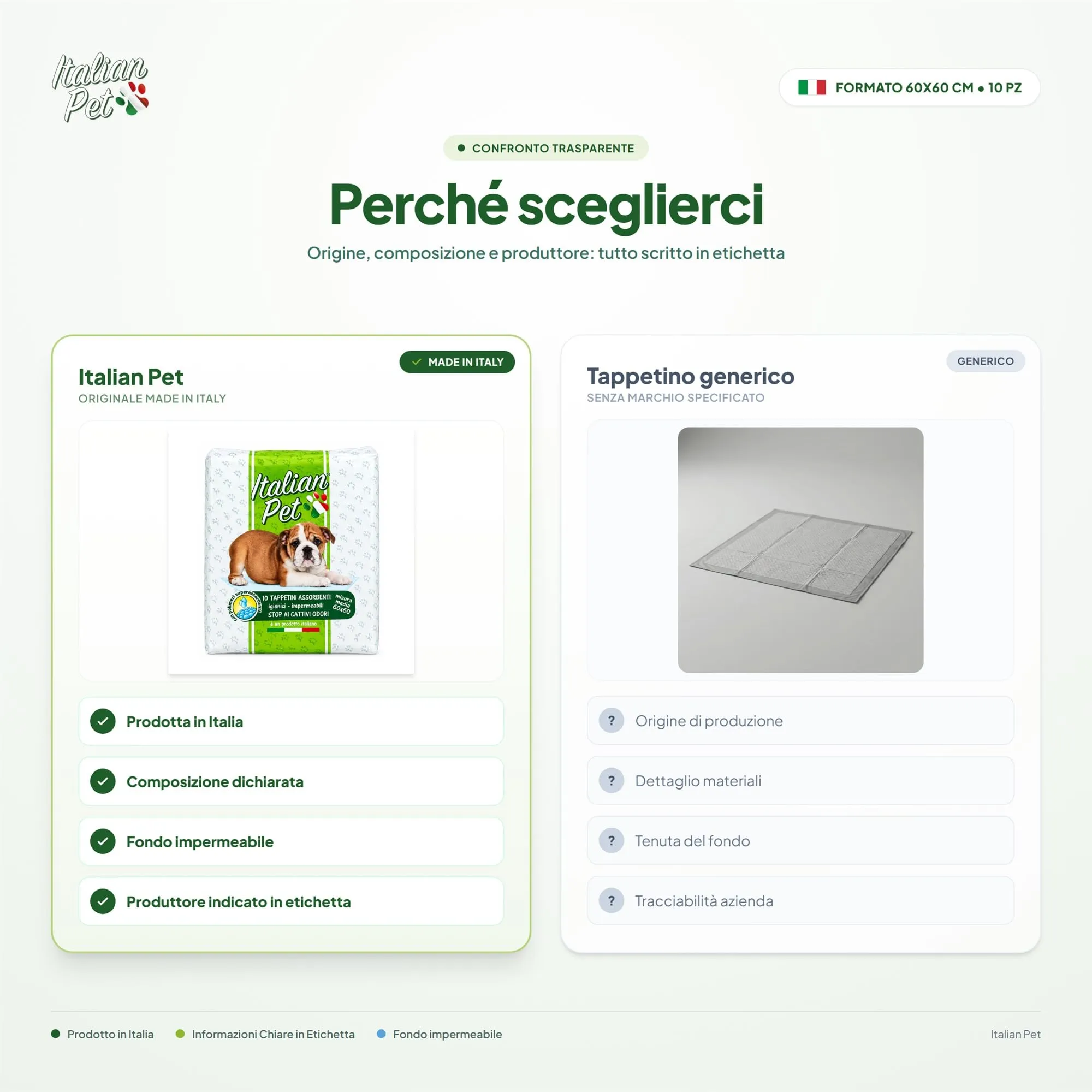 Italian Pet Traversine per Cani e Gatti 60x60 cm, 10 Pezzi – Tappetini Igienici Super Assorbenti con Polimeri SAP, Antiodore e Fondo Impermeabile – Formato Viaggio, Prodotto Italiano - immagine 6