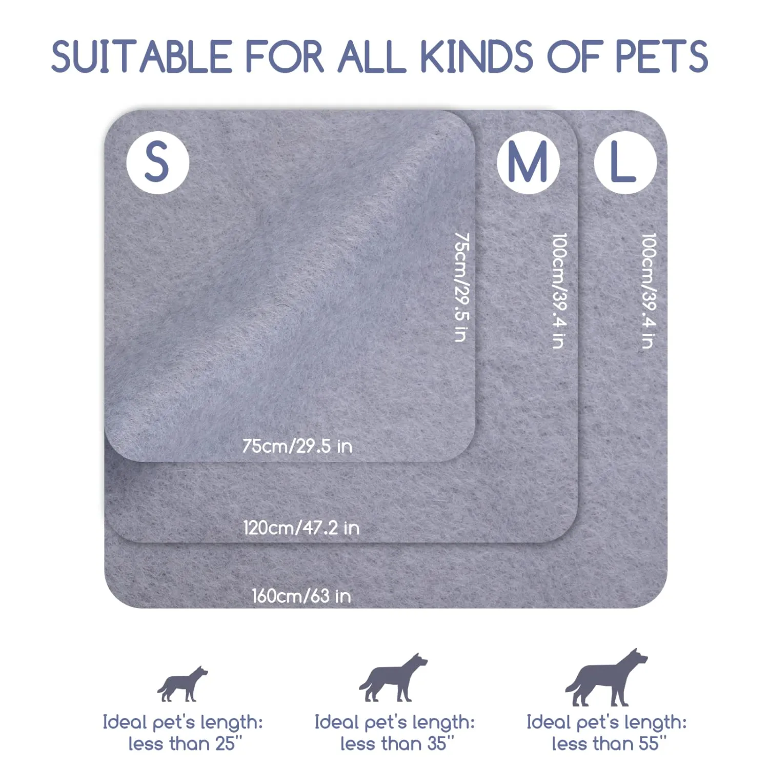 Nobleza 3 Pezzi Coperta per Cane Gatto Lavabile Soffice Durevole, Morbida Coperta in Pile per Cani e Gatti, per Cani, Gatti, Conigli E Altri Animali Domestici, 160 * 100 cm - immagine 3