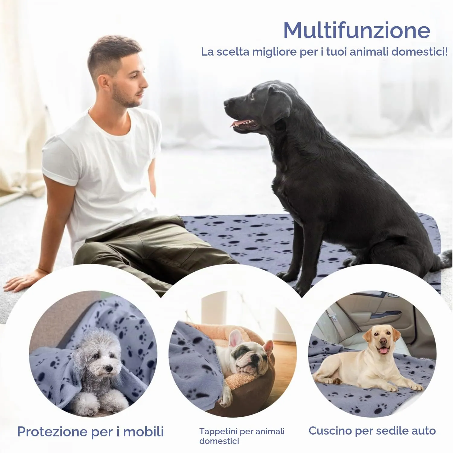 Nobleza 3 Pezzi Coperta per Cane Gatto Lavabile Soffice Durevole, Morbida Coperta in Pile per Cani e Gatti, per Cani, Gatti, Conigli E Altri Animali Domestici, 160 * 100 cm - immagine 4