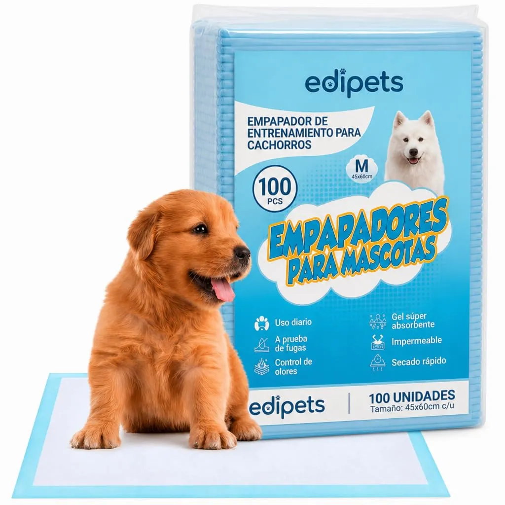 Edipets, Tappetini Igienici per Cani 45x60, Assorbenti, Tappetini Monouso per l'Addestramento dei Cuccioli (100 pezzi) Bianco - immagine 1