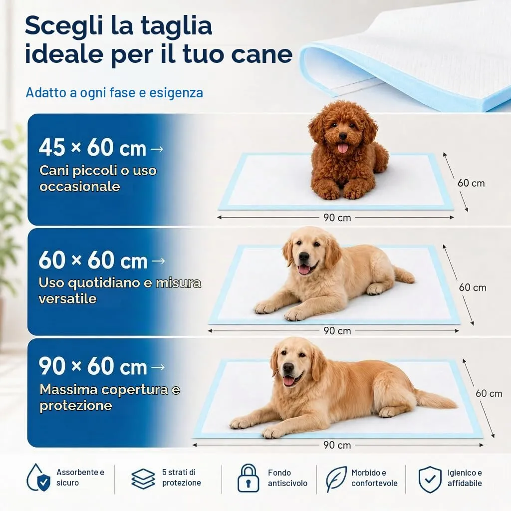 Edipets, Tappetini Igienici per Cani 45x60, Assorbenti, Tappetini Monouso per l'Addestramento dei Cuccioli (40 Pezzi) - immagine 2
