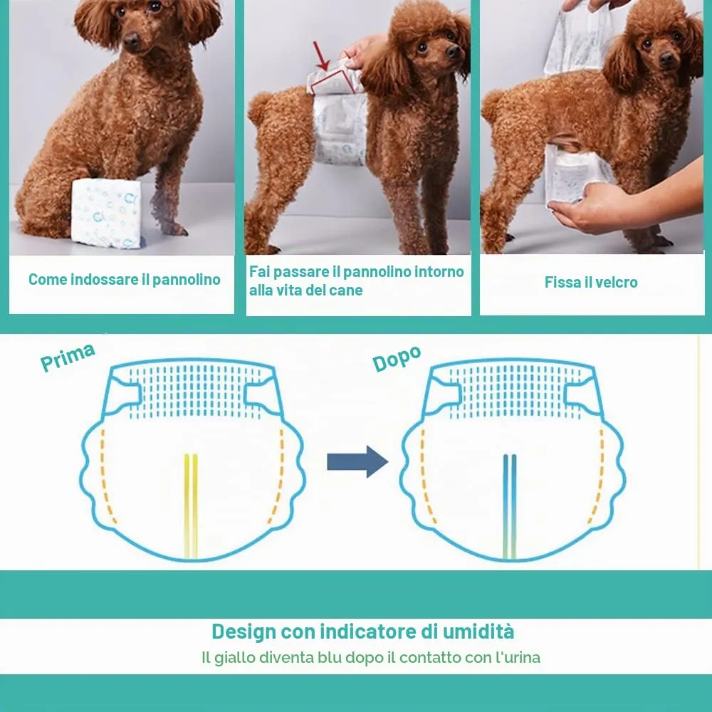 BPS 16x Pannolino per cani sanitari, per animali domestici, usa e getta, da uomo, super assorbente, mutandine igieniche, 4 misure (L) BPS-2206 x 2 - immagine 6