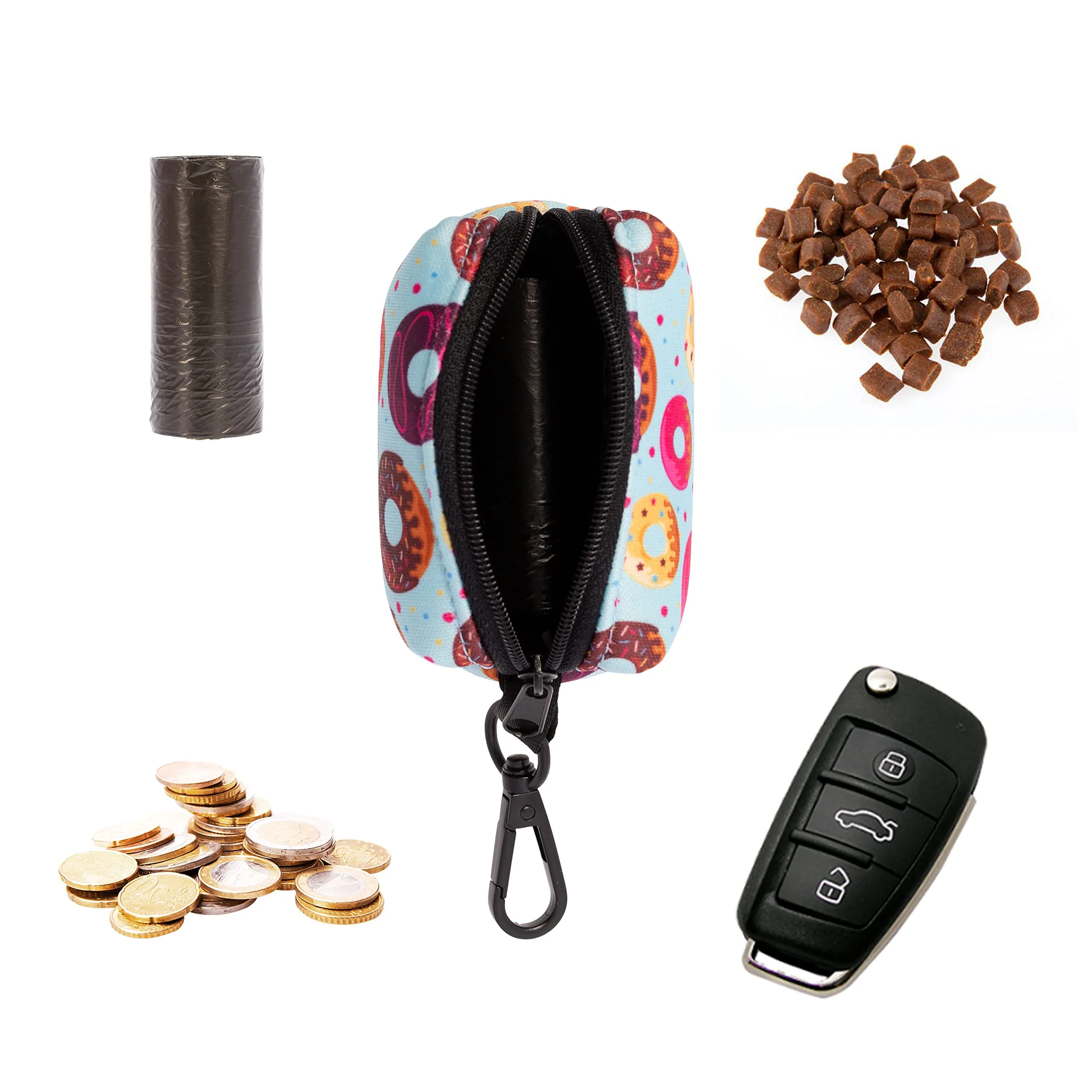SUPER DOGGY Dispenser per Sacchetti per Cacca di Cane - Porta Sacchetti con Disegni per Guinzaglio - Buste per Premi e Accessori per Animali Domestici - Include per Bustine Cani (Donuts) - immagine 4