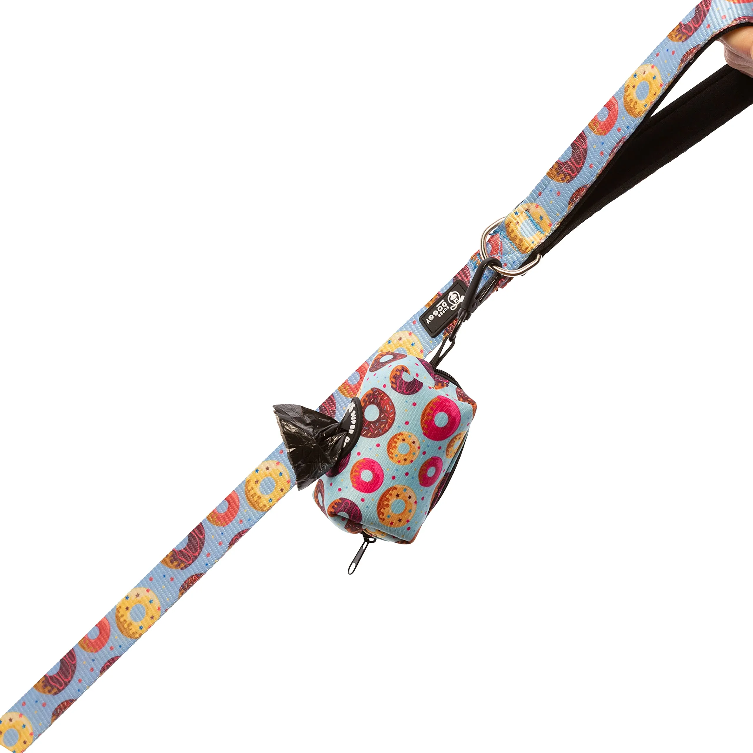 SUPER DOGGY Dispenser per Sacchetti per Cacca di Cane - Porta Sacchetti con Disegni per Guinzaglio - Buste per Premi e Accessori per Animali Domestici - Include per Bustine Cani (Donuts) - immagine 5