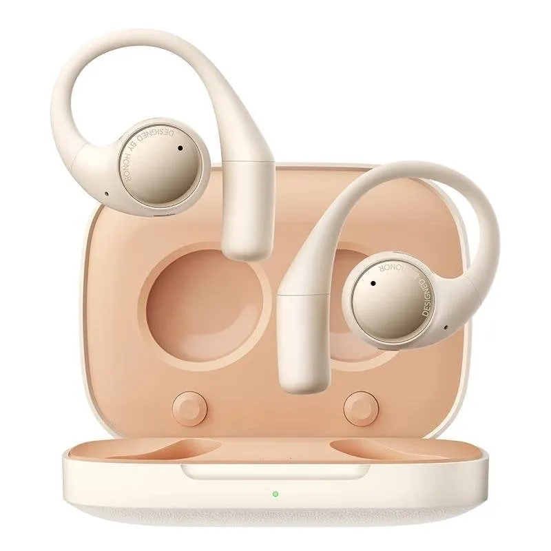 Auricolari Honor Earbuds Open wireless Bluetooth con cancellazione attiva rumore, microfono e IP54, oro - immagine 1