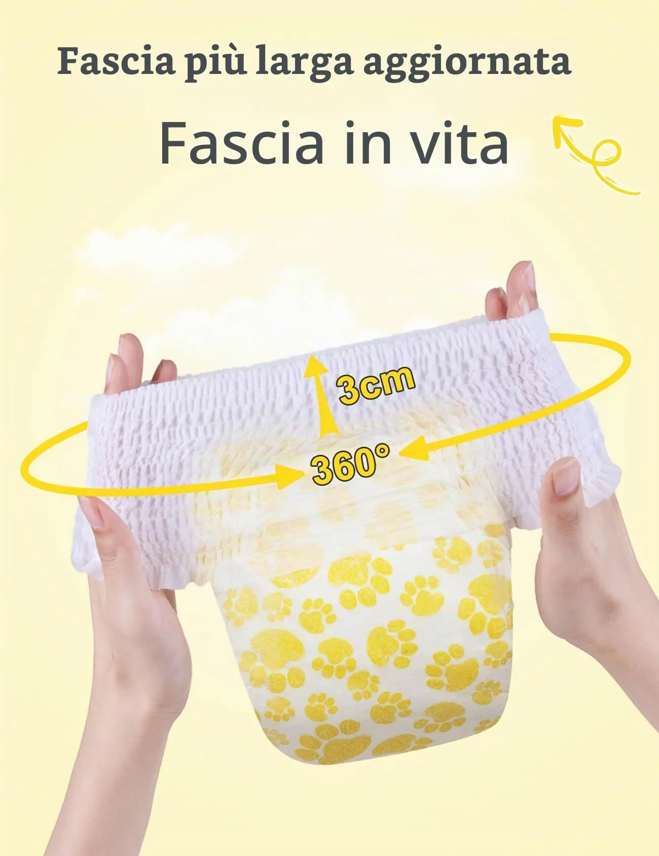 Dono - Pannolini per Cani Femmina per Cani Grandi con Vita Elastica, Pannolini Monouso Pull Up a Fasciatura Completa per Cuccioli in Calo, 360° a Prova di Perdite Super Assorbenti per Cani Piccoli - immagine 4