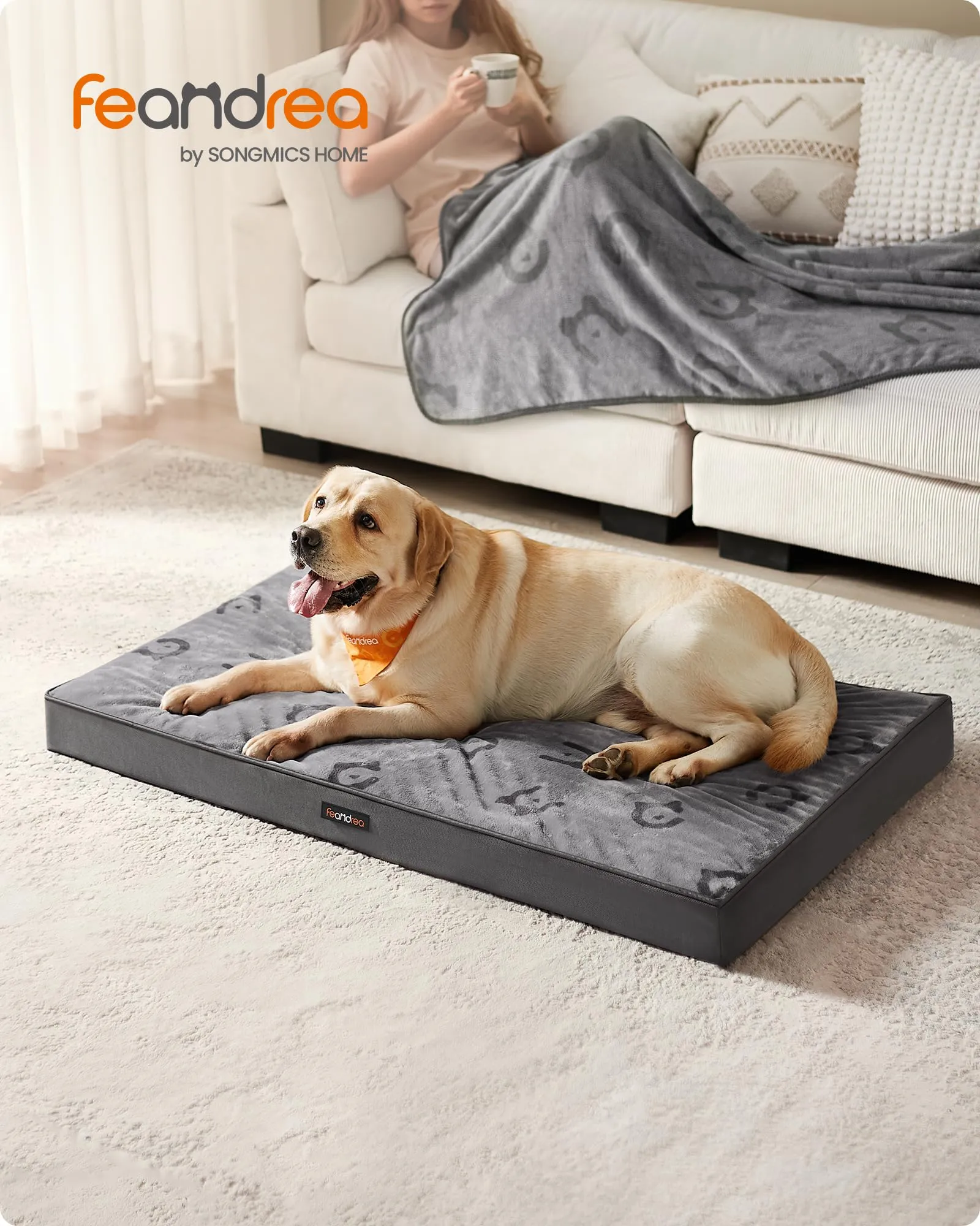Feandrea Cuccia per Cani, Impermeabile, Sfoderabile, 120 x 74 x 10 cm - immagine 2