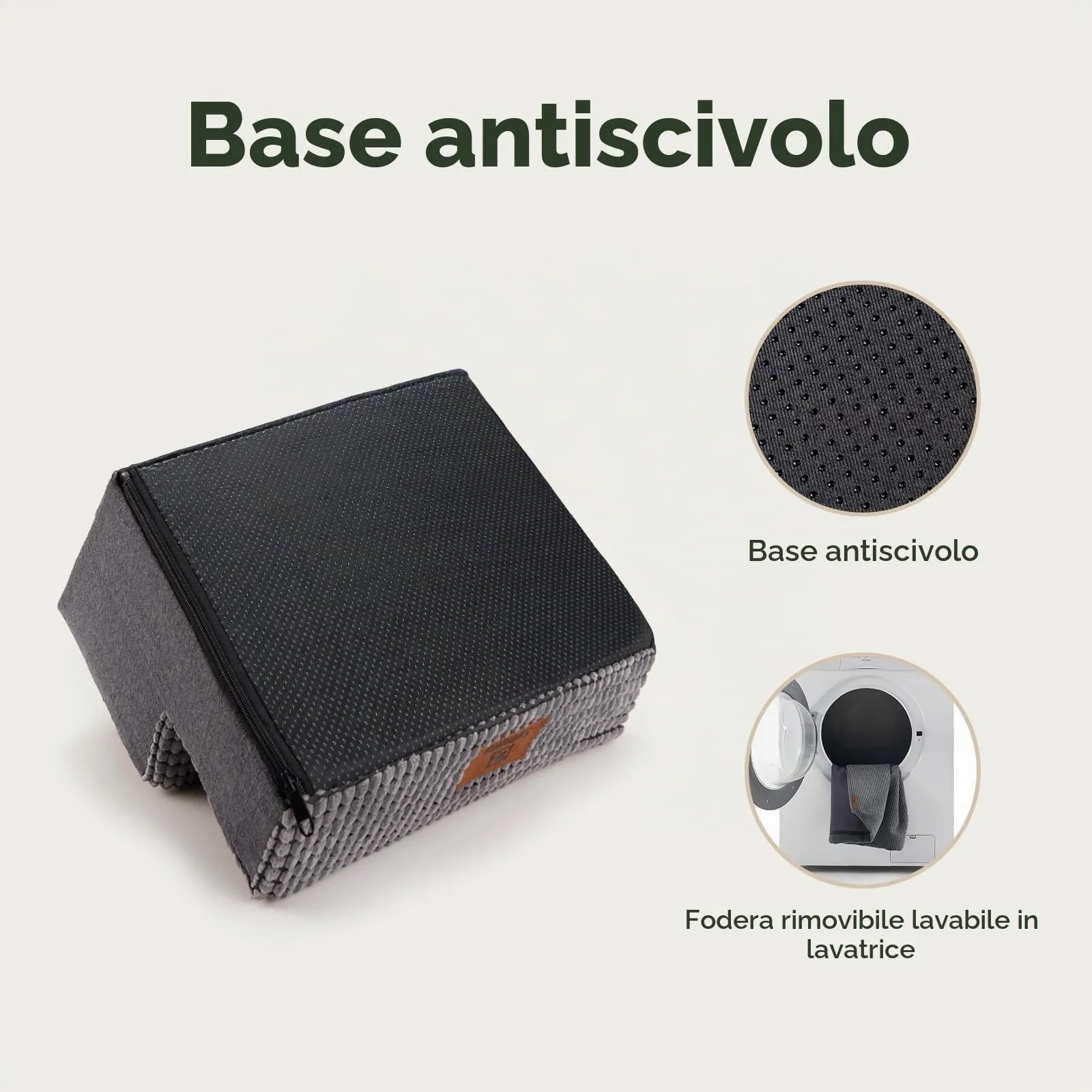 Sytopia Scaletta per cani di piccola taglia, 2 gradini, per letto e divano, altezza 40 cm, in schiuma, lavabile, per cani feriti e anziani, altezza 34 cm, grigio - immagine 5