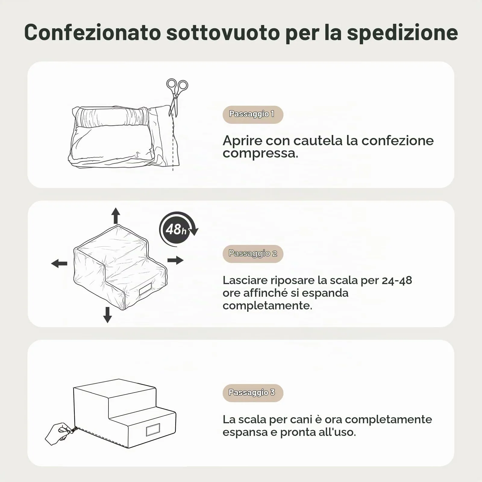 Sytopia Scaletta per cani di piccola taglia, 2 gradini, per letto e divano, altezza 40 cm, in schiuma, lavabile, per cani feriti e anziani, altezza 34 cm, grigio - immagine 8